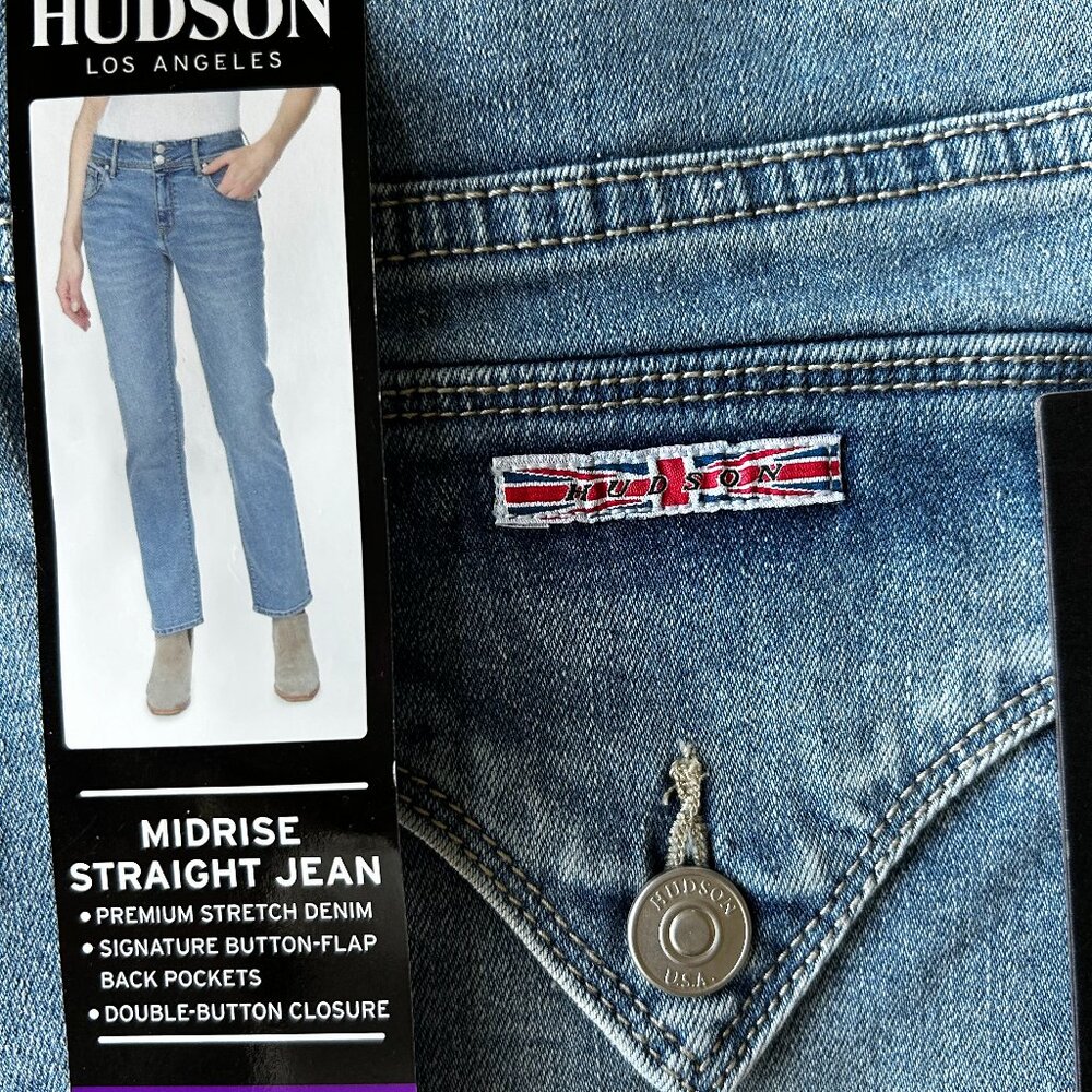 Hudson Los Angeles Women's Slim Straight Leg Jeans Blue Size 14/34 - Picture 9 of 9